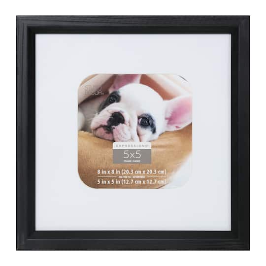 White &#x26; Black 5&#x22; x 5&#x22; Frame with Mat, Expressions&#x2122; by Studio D&#xE9;cor&#xAE;
